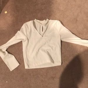 Long sleeve White collar tee